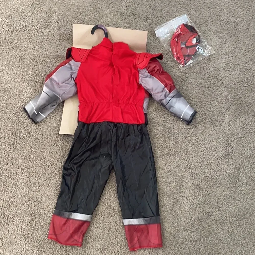 Kids Toddler Power Rangers Red Ranger Costume Halloween Size S (2T) NWT